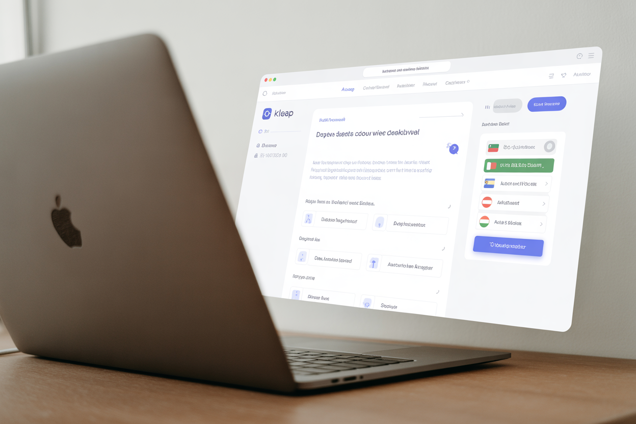 A quick visual of how it works: you click a flag icon, and it kicks off an AI-powered translation, showing you a preview of the new page, all right inside Kleap.