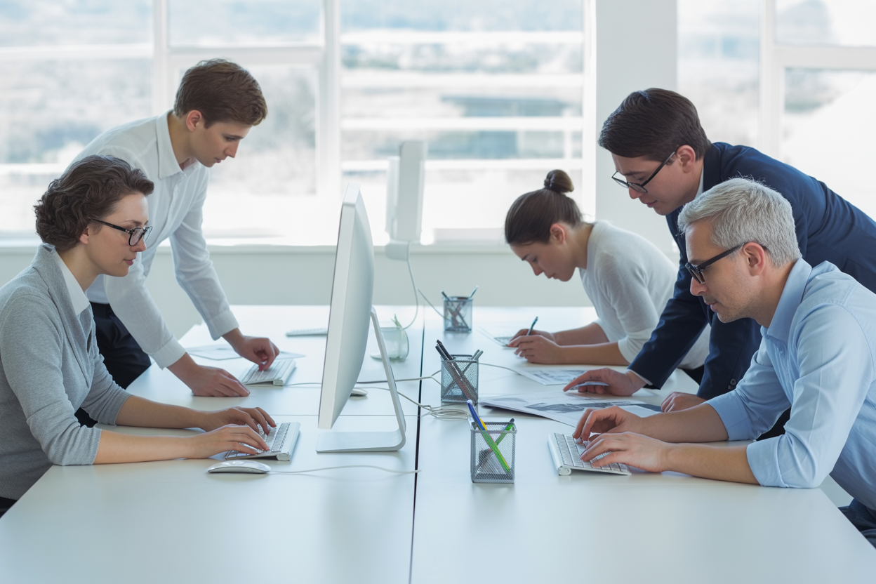 A workflow diagram showing five key stages: 1. Keyword Research & Search Intent. 2. Prompt Engineering. 3. AI Generation & Outlining. 4. Human Editing & Optimization. 5. Publishing & Repurposing.