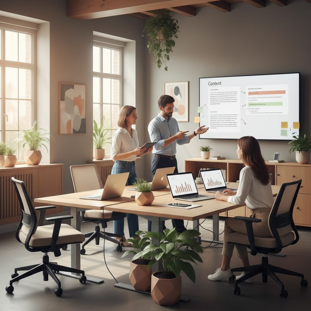 A flowchart showing the end-to-end content workflow within Scalenut, from keyword input to final published draft with NLP scoring.