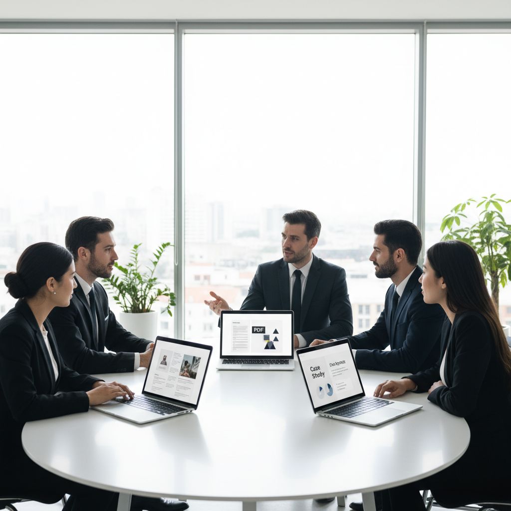 Schéma du funnel marketing TOFU, MOFU, BOFU avec des exemples de contenu pour chaque étape : articles de blog, livres blancs, études de cas.