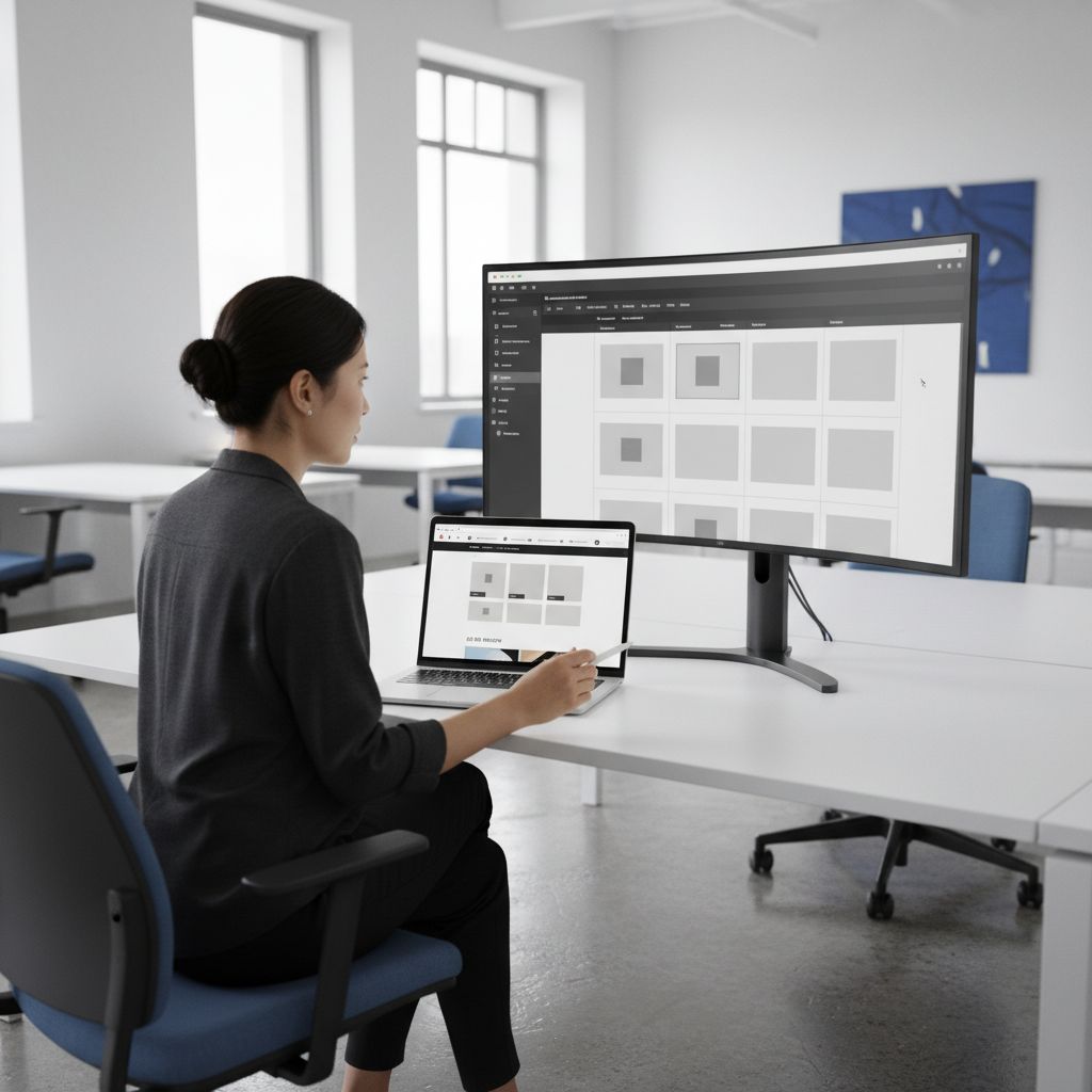 A simple diagram walking through the three steps of using an AI website builder: 1. You type in a prompt about your business. 2. The AI generates a complete website with text and images. 3. You fine-tune the site with a visual editor.
