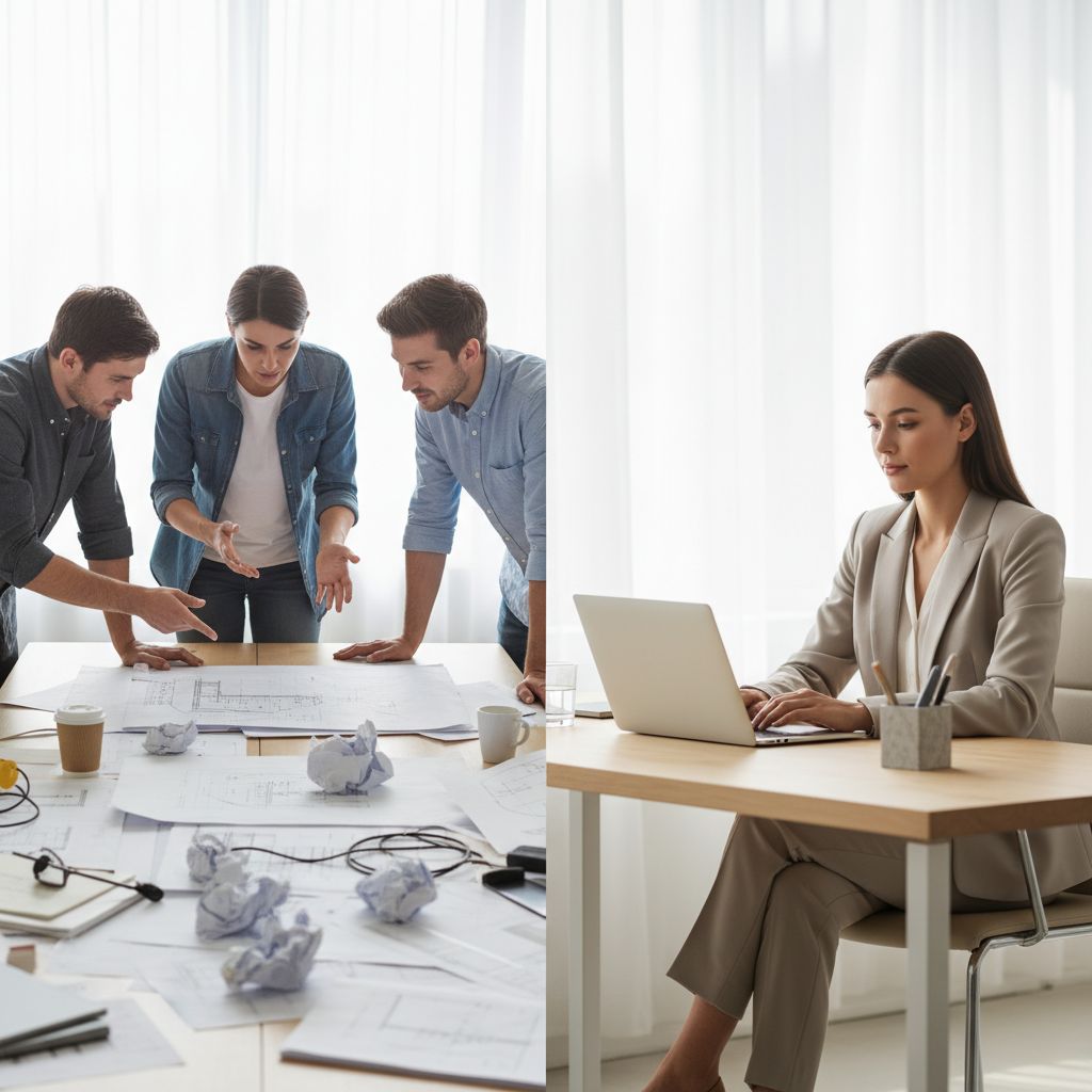 A side-by-side comparison diagram showing a long, winding timeline for a traditional website build versus a short, direct timeline for a website build using an AI builder.