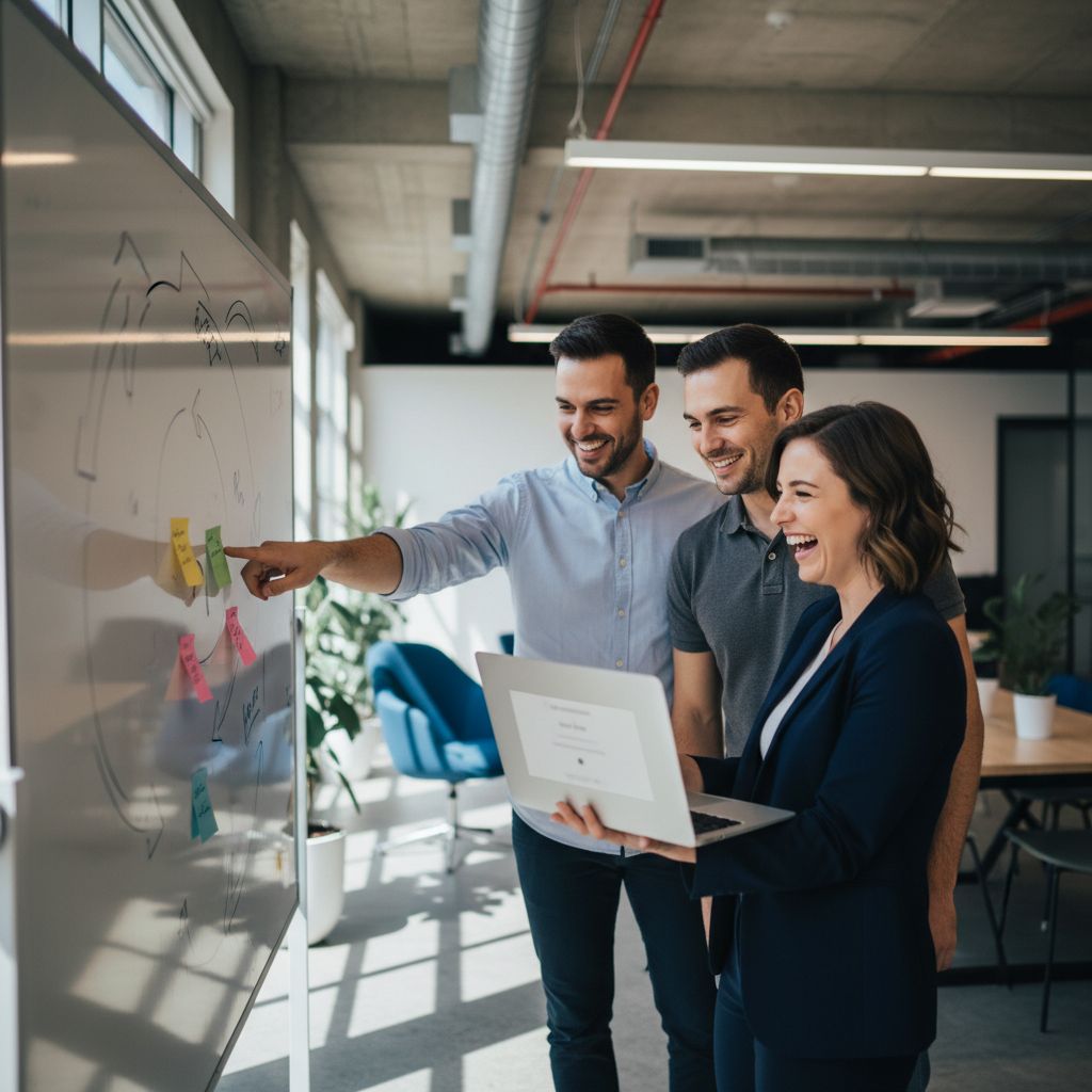 Diagramme simple illustrant une boucle de croissance virale pour un SaaS: un utilisateur invite un collègue, qui utilise le produit et en invite d'autres à son tour.