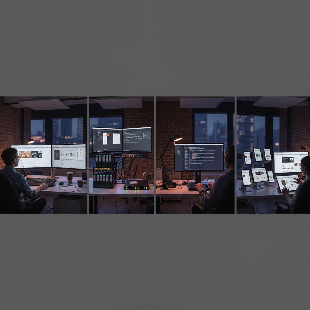 A 4-step circular diagram showing the upgrade process: 1. Audit Site, 2. Backup Data, 3. Upgrade in Low-Traffic Window, 4. Test Everything.
