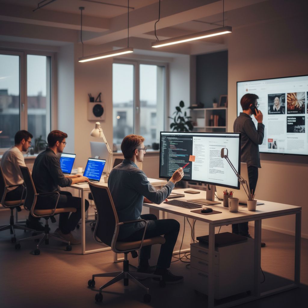 A diagram showing a hybrid workflow: an AI generates the first draft, a human editor reviews and refines it, and then the final content is published.