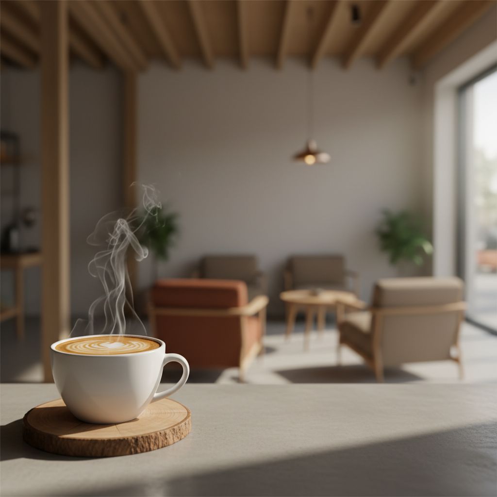 A great-looking website banner for a coffee shop that an AI generated, featuring a perfect cup of coffee.