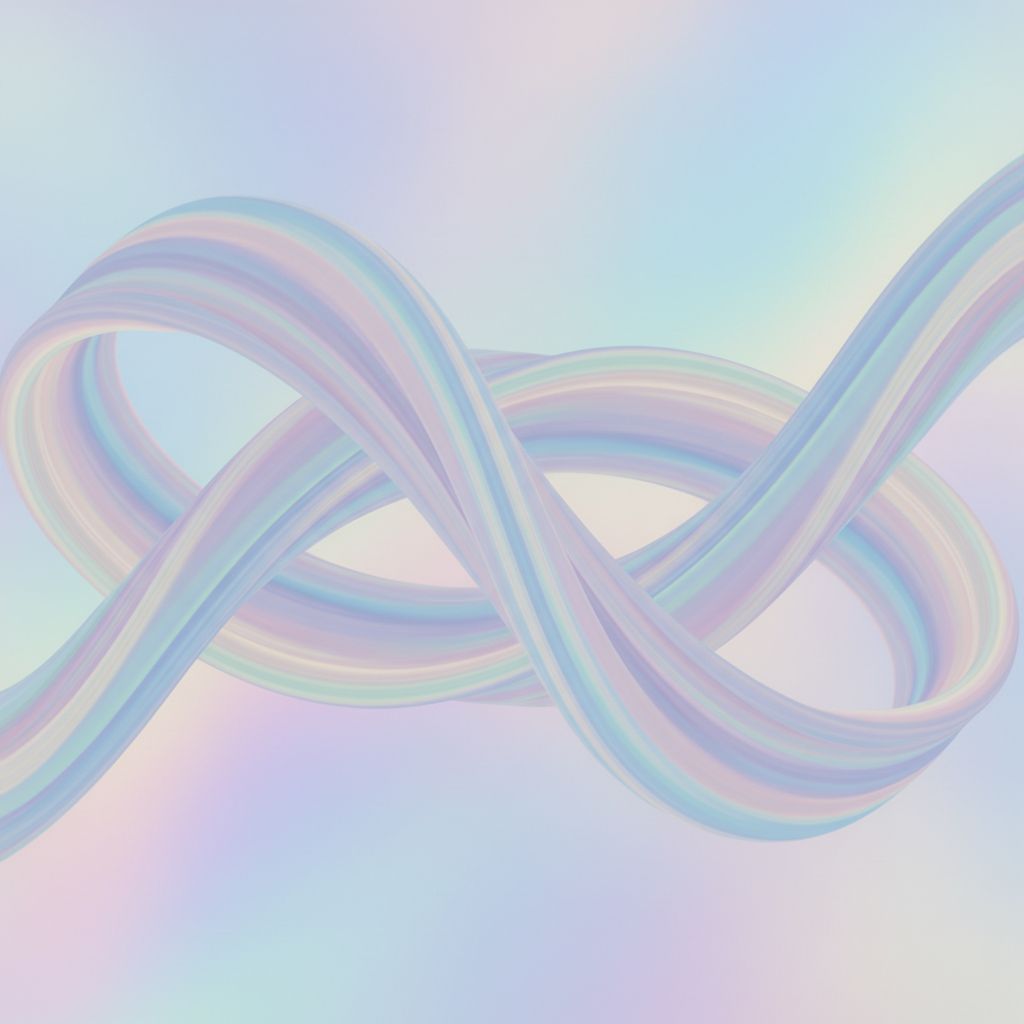 Une image abstraite et sereine de flux d'énergie colorés et doux, évoquant le calme, l'équilibre intérieur et la guérison holistique.