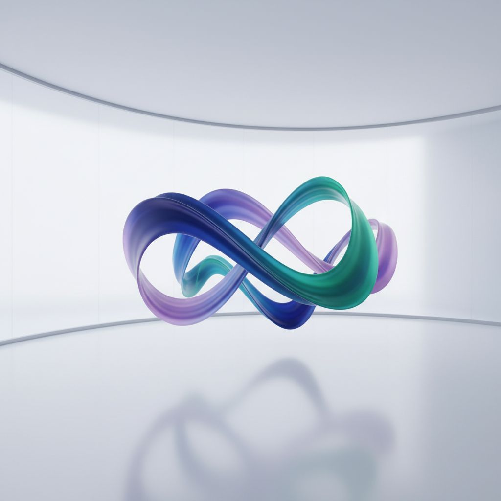 Une représentation abstraite et apaisante d'énergies colorées et fluides qui s'entremêlent, évoquant l'harmonie et l'équilibre intérieur.