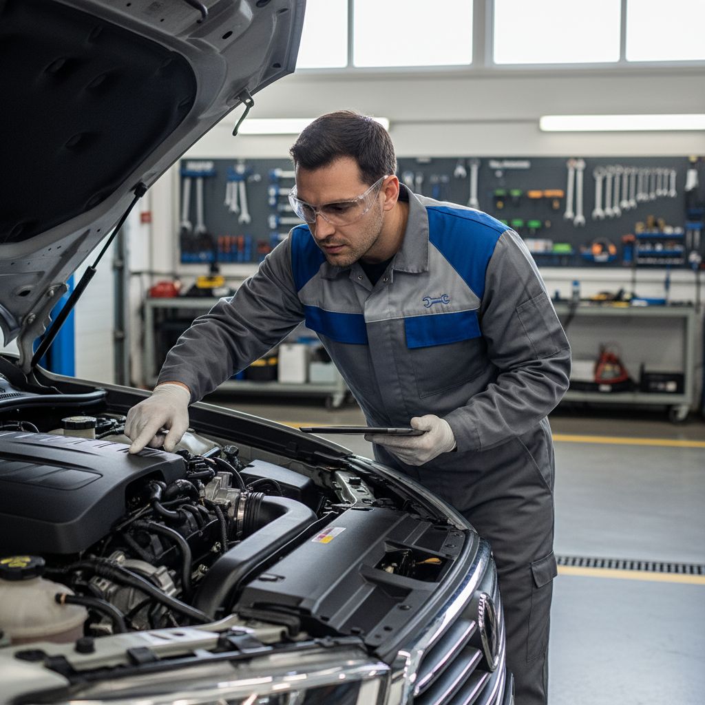 Un mécanicien professionnel examine attentivement le moteur d