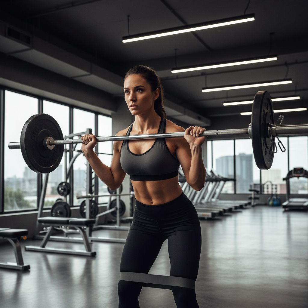 Une femme athlétique et concentrée s