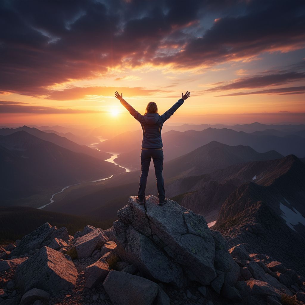 Une femme au sommet d