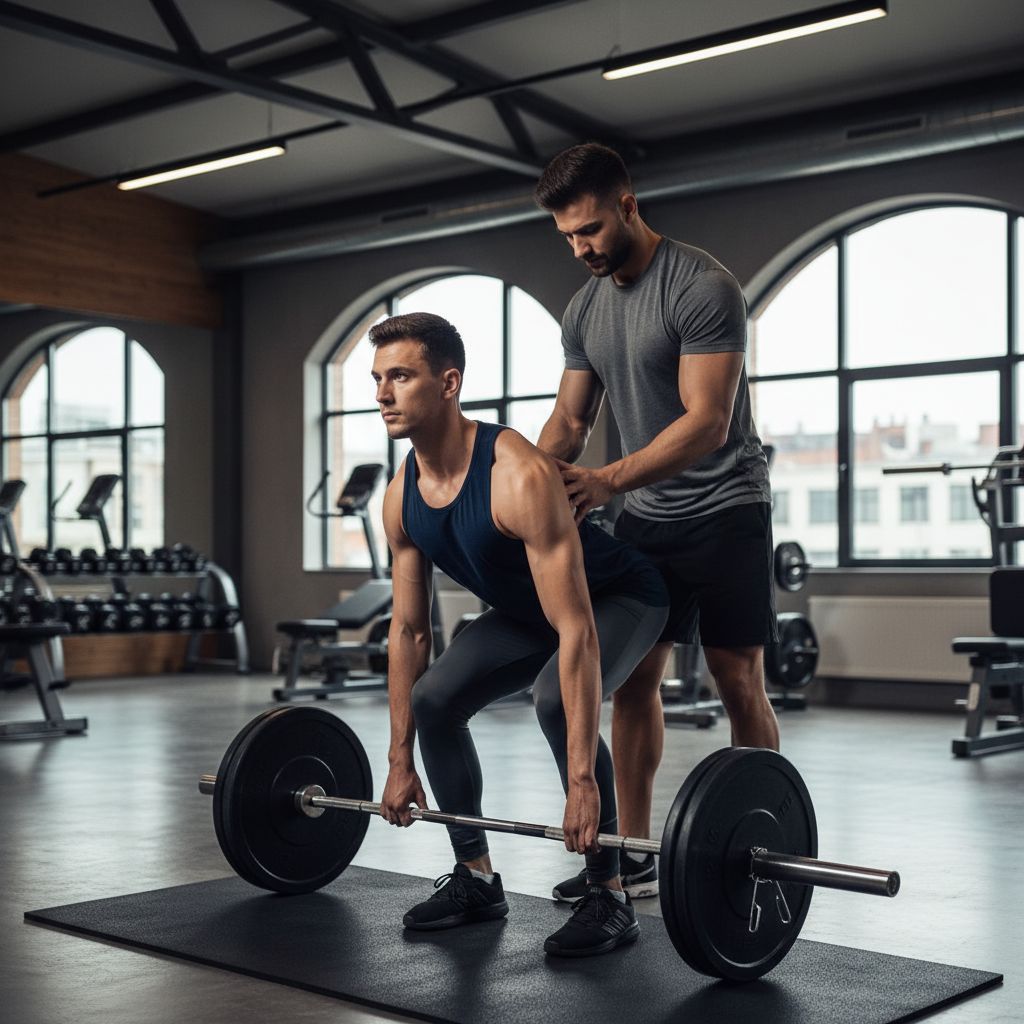 Un coach sportif ajuste la posture d