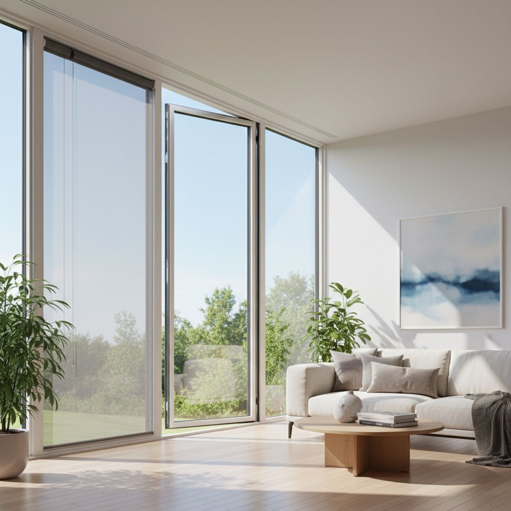 Imaginez : un salon moderne baigné de lumière, les fenêtres grandes ouvertes. Sur l'une d'elles, une moustiquaire enroulable discrète laisse passer l'air frais tout en bloquant les insectes.