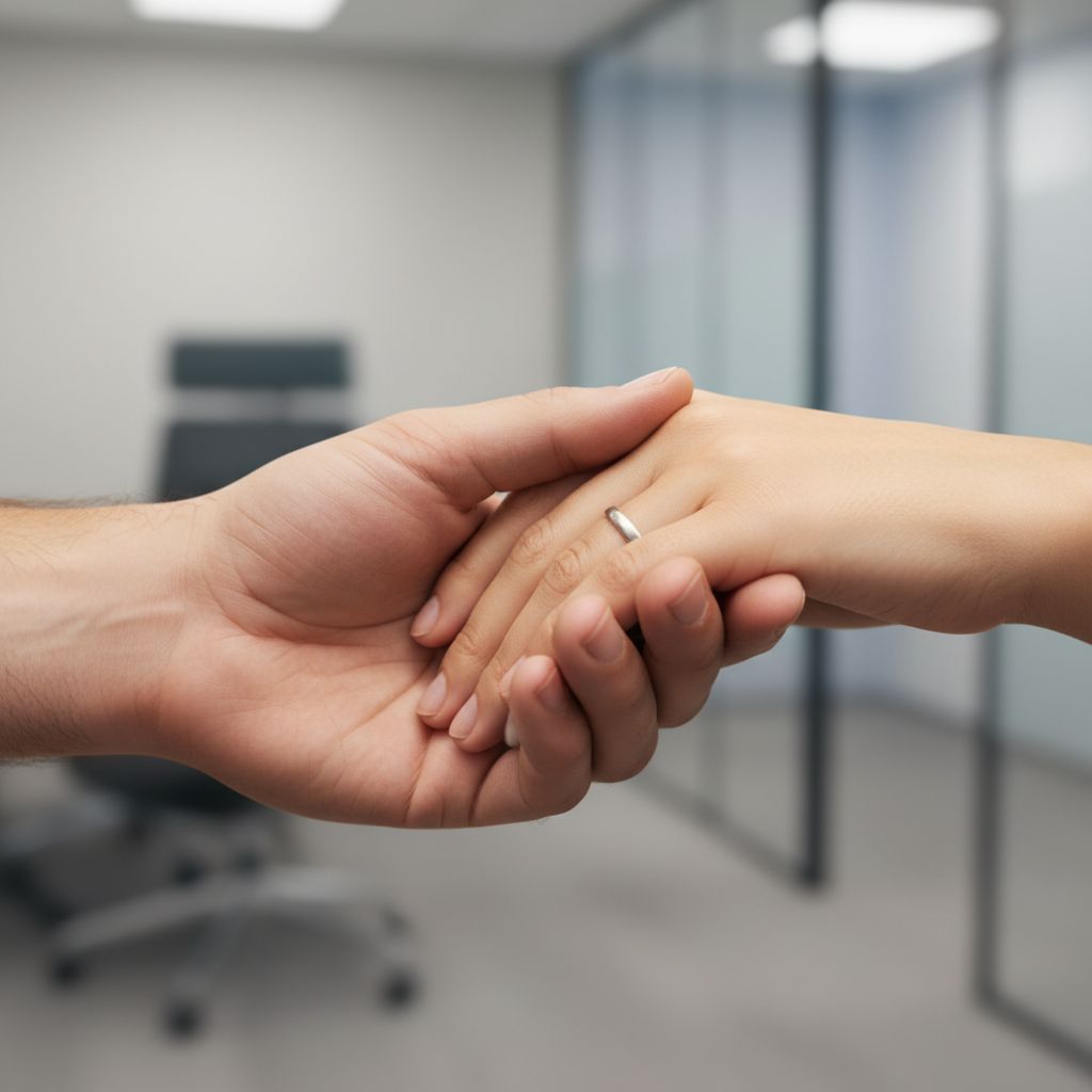 Deux mains qui se tiennent, une image forte qui symbolise le pardon, la réconciliation et la puissance des liens humains.