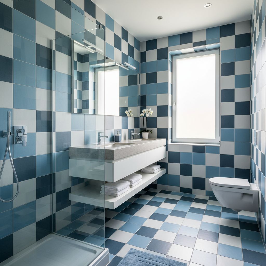 Une salle de bain moderne et chic fraîchement rénovée par nos soins, où l