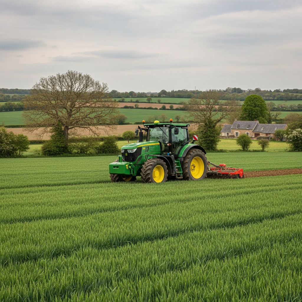 Un tracteur agricole moderne et robuste d