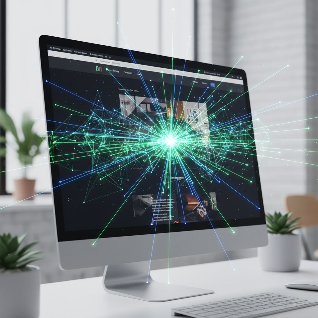 visual representation of backlink network boosting website authority