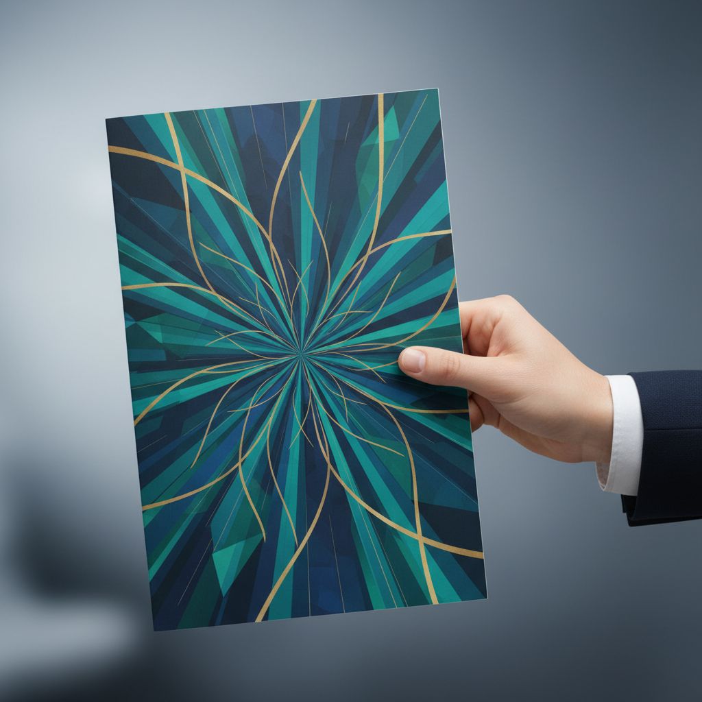 Hand holding a flyer with a very clear Call to Action button design on it