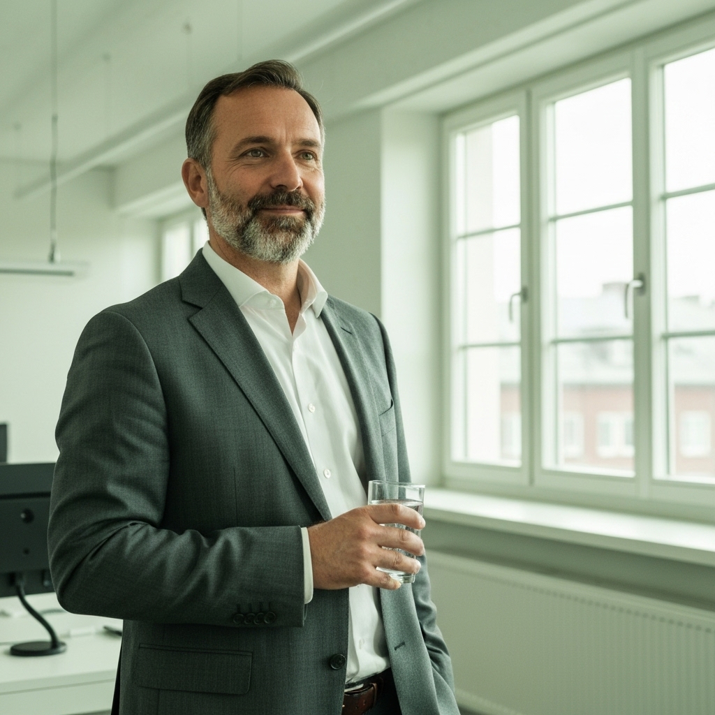 Entrepreneur analysing saas marketing metrics specifically for the swiss market on a dashboard