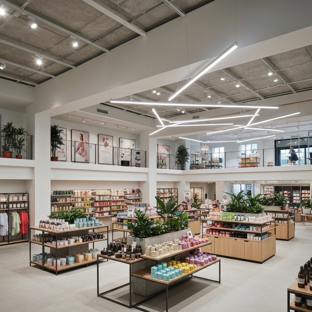 Diagram showing store layout flow focusing on decompression zone and power wall