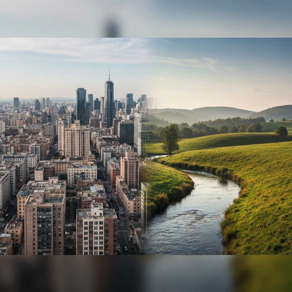 A split screen showing a cluttered, mismatched room versus a curated, harmonious living space with selected decor items