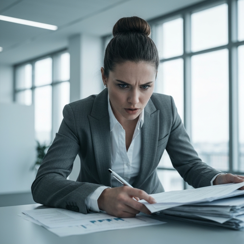 A stressed business owner buried under paperwork compared to a relaxed owner analyzing growth charts with a tablet