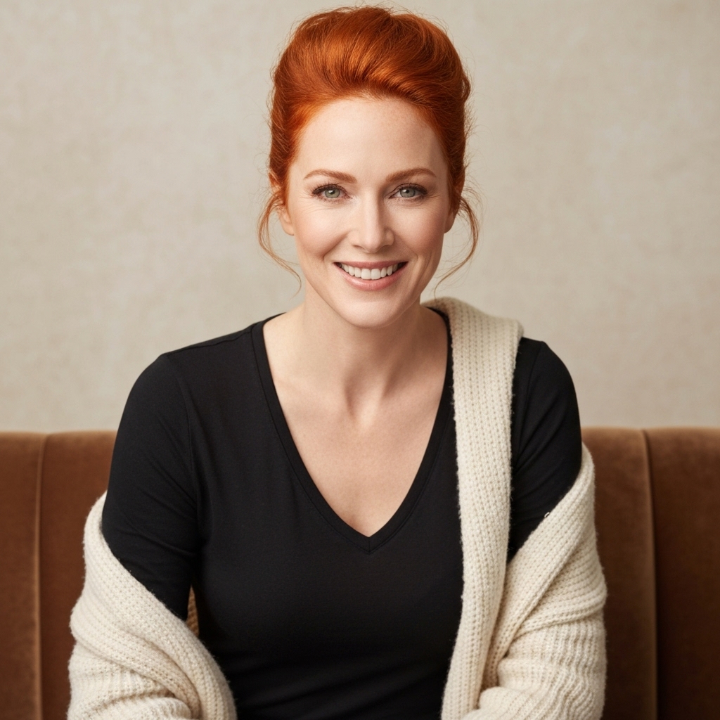 Femme souriante portant une veste en jean vintage sur les épaules