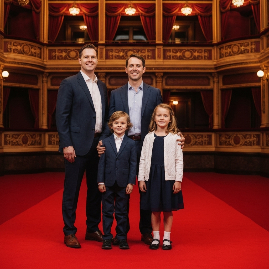 A homeowner gently cleaning an outdoor awning with a soft extension brush on a sunny day, focusing on the fabric texture