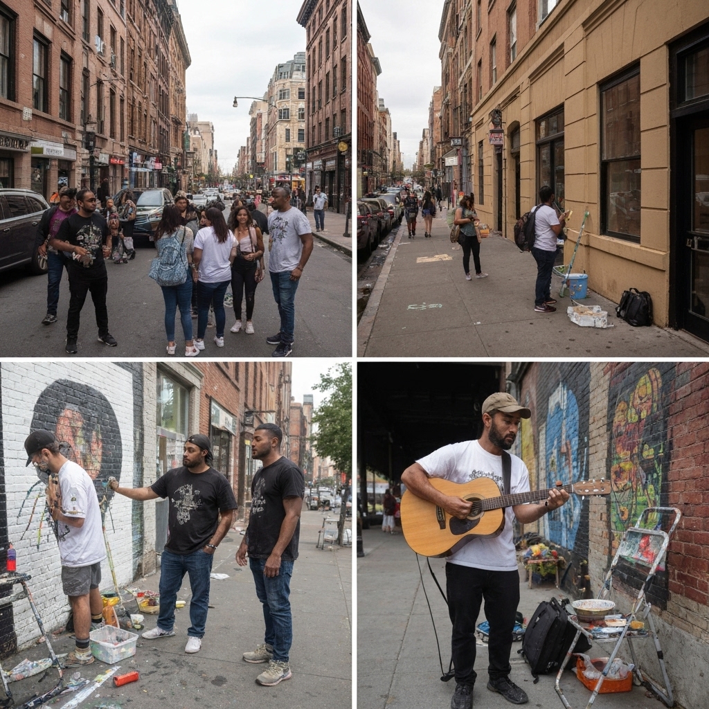A lively concert bar scene in Switzerland showing a varied audience enjoying organic sparkling drinks with stage lighting in the background A lively concert bar scene in Switzerland showing a varied audience enjoying organic sparkling drinks with stage lighting in the background