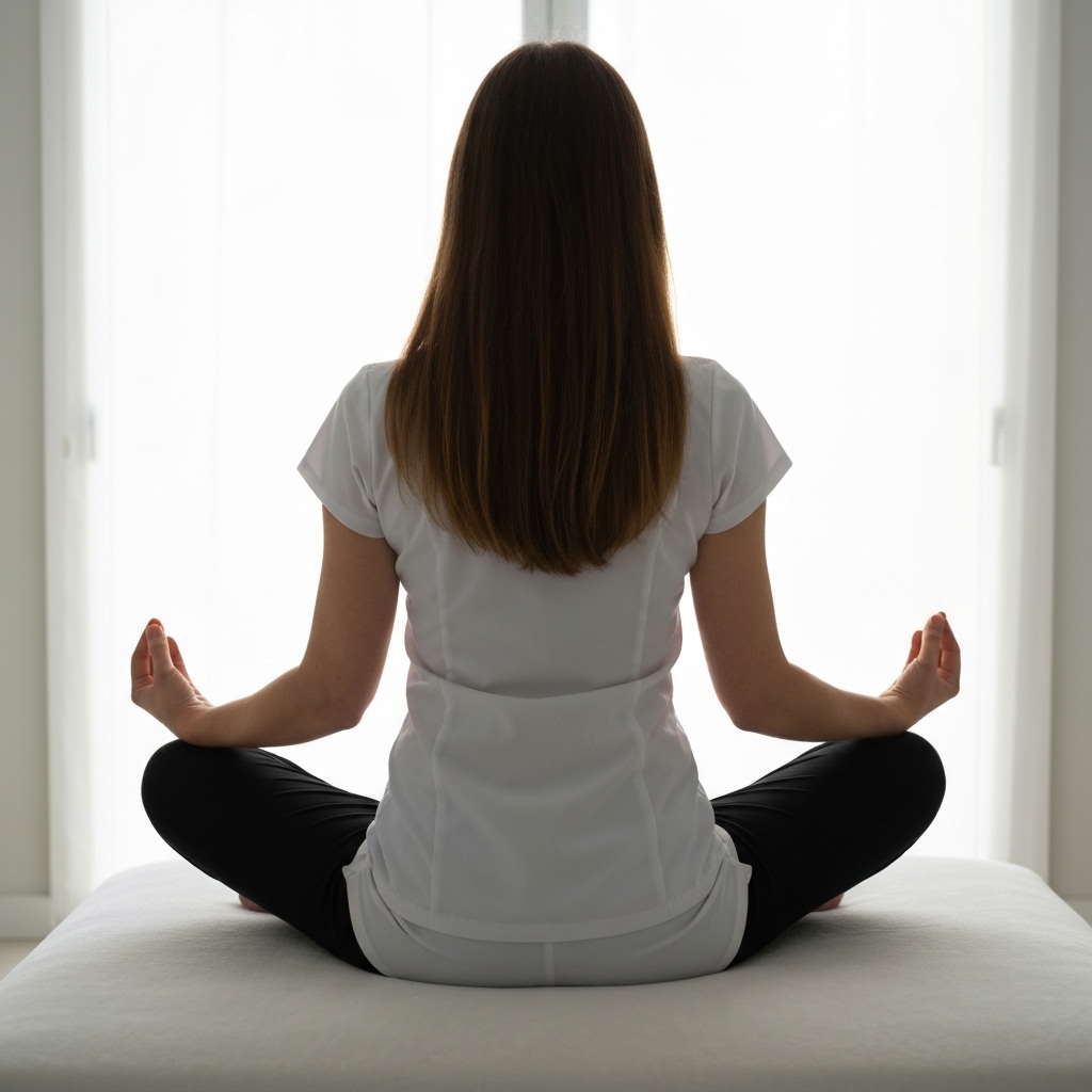 Illustration douce et apaisante montrant une silhouette humaine avec les zones du système nerveux en surbrillance, style artistique et médical