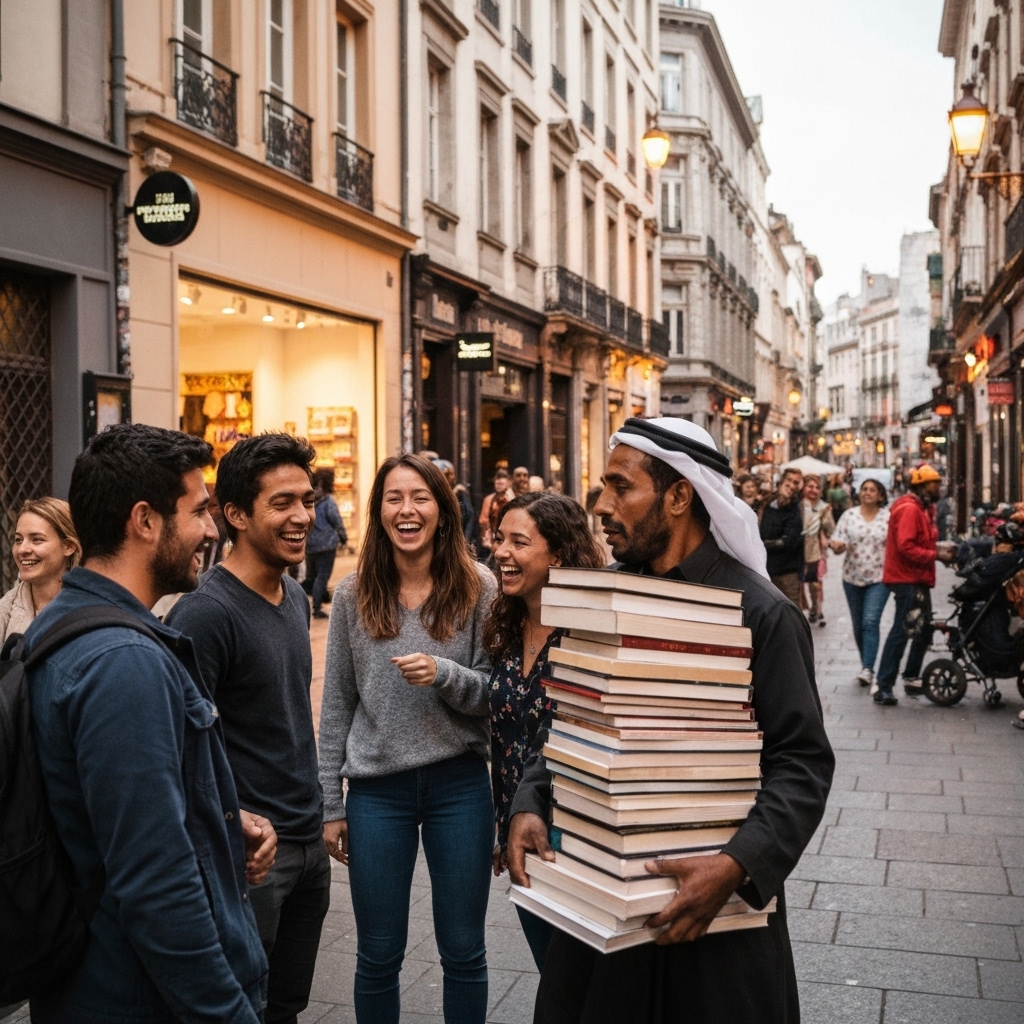 A photorealistic image of a vintage style pub with cowboy decoration, dimly lit, with a reggae band playing live on a small stage, diverse crowd having fun