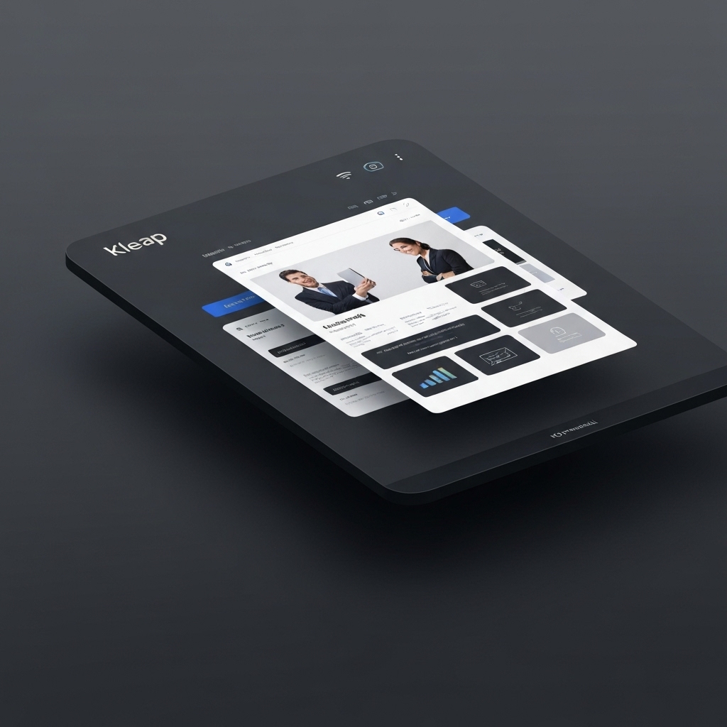 Kleap AI interface generating a website layout on a smartphone screen