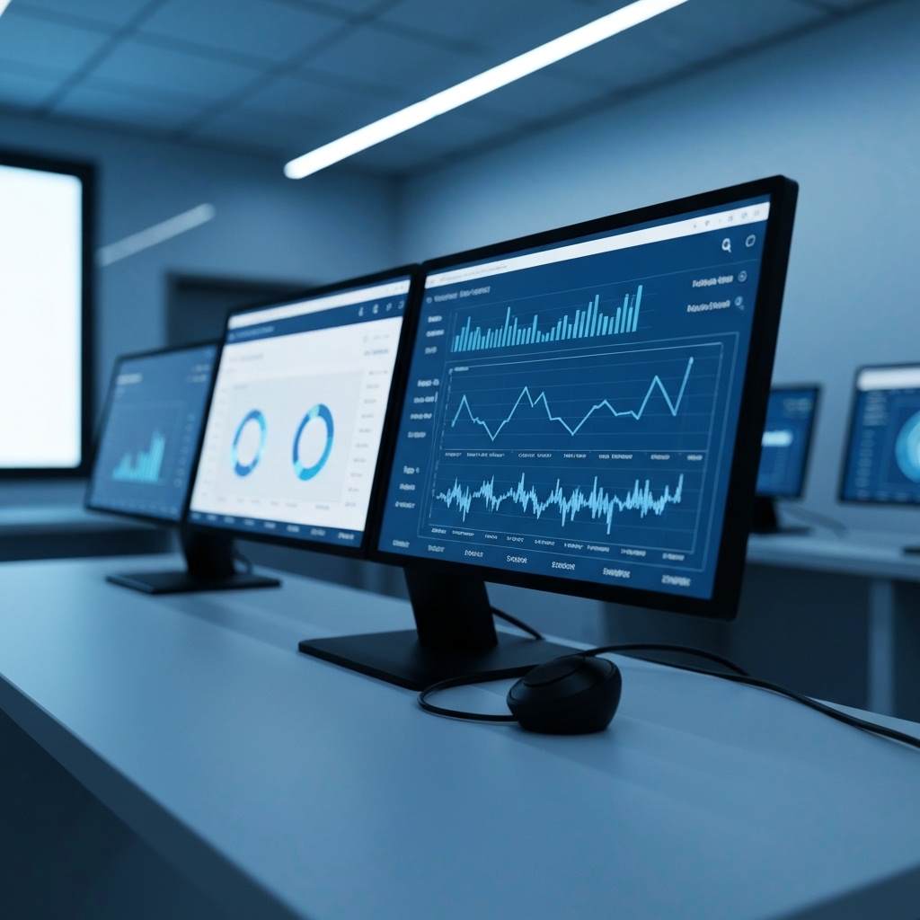 Futuristic dashboard showing website speed metrics being analyzed by an artificial intelligence brain structure