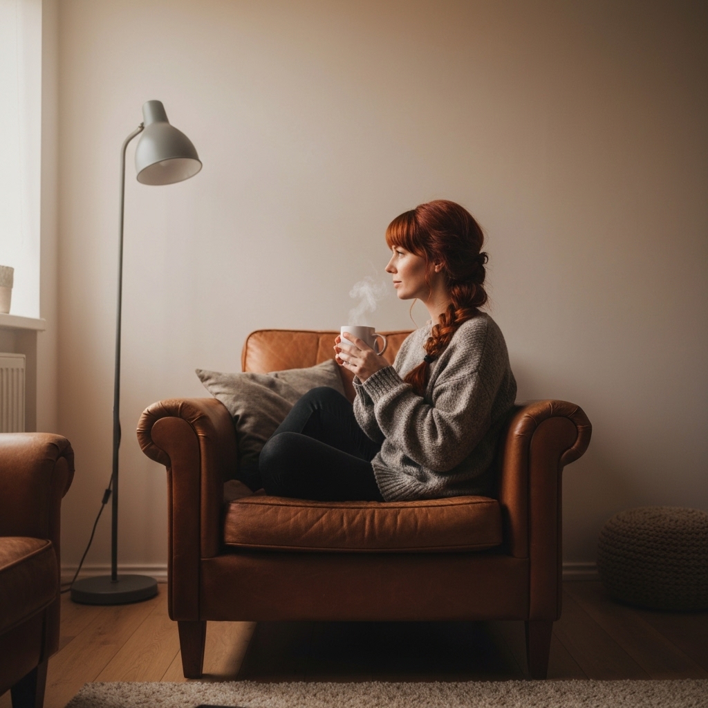 Modern living room with sliding glass doors opening to a matching terrace, illustrating indoor-outdoor flow
