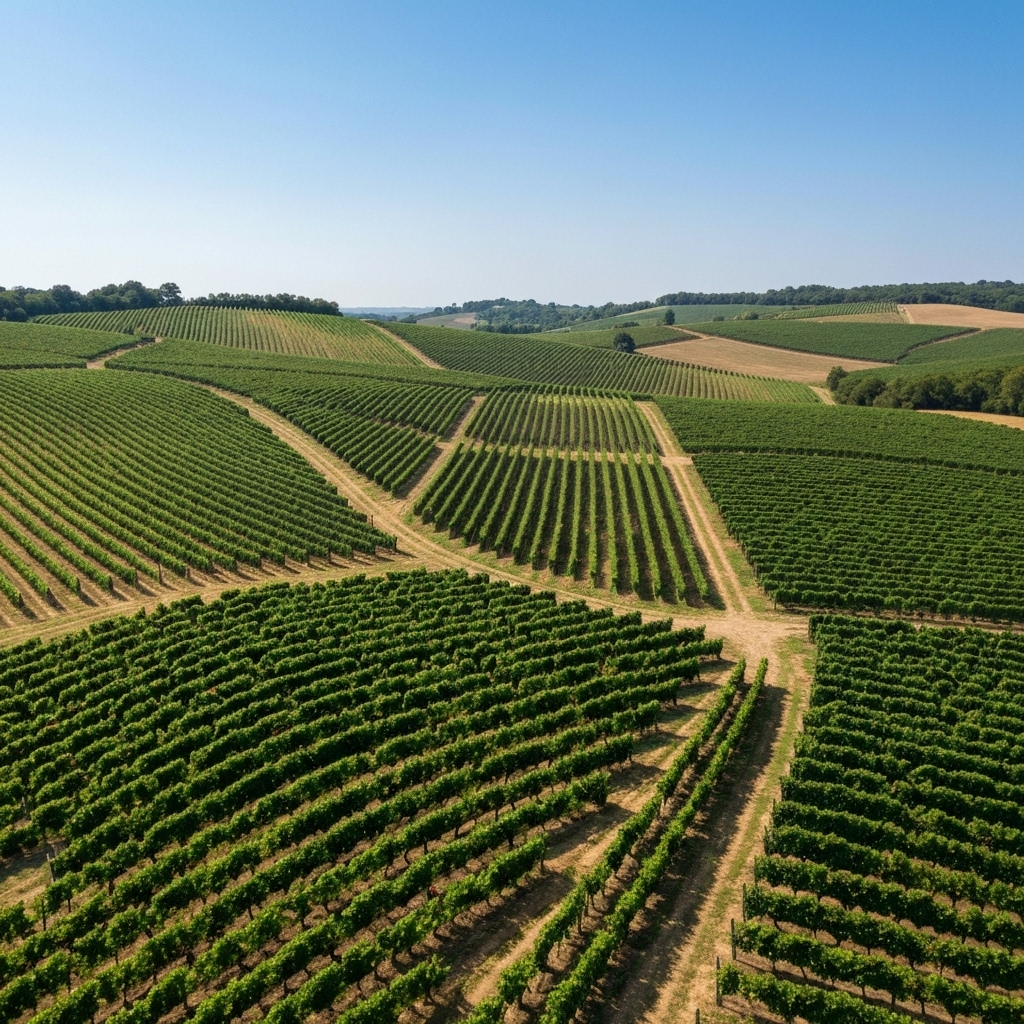 Aerial view of a commercial flat roof renovation in an industrial zone with bitumen rolls