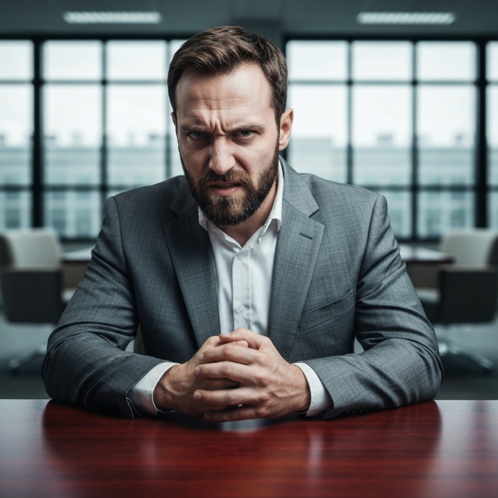 Frustrated business owner looking at a broken website layout on a smartphone screen