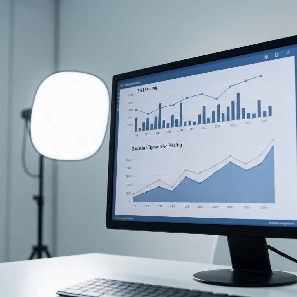 Graph showing revenue growth comparison between flat pricing and dynamic pricing strategies for SaaS