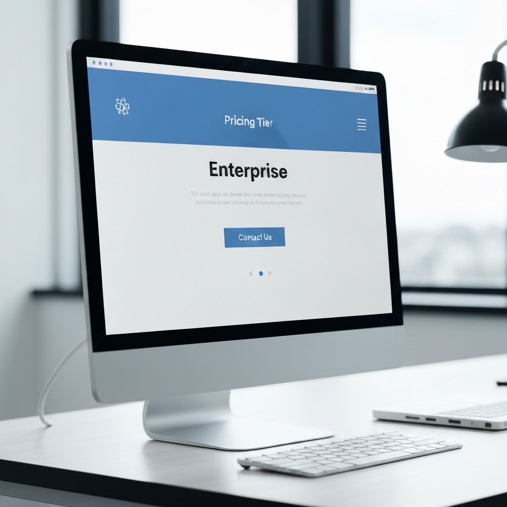 Screenshot of a value-based pricing tier showing 'Enterprise' and 'Contact Us' options