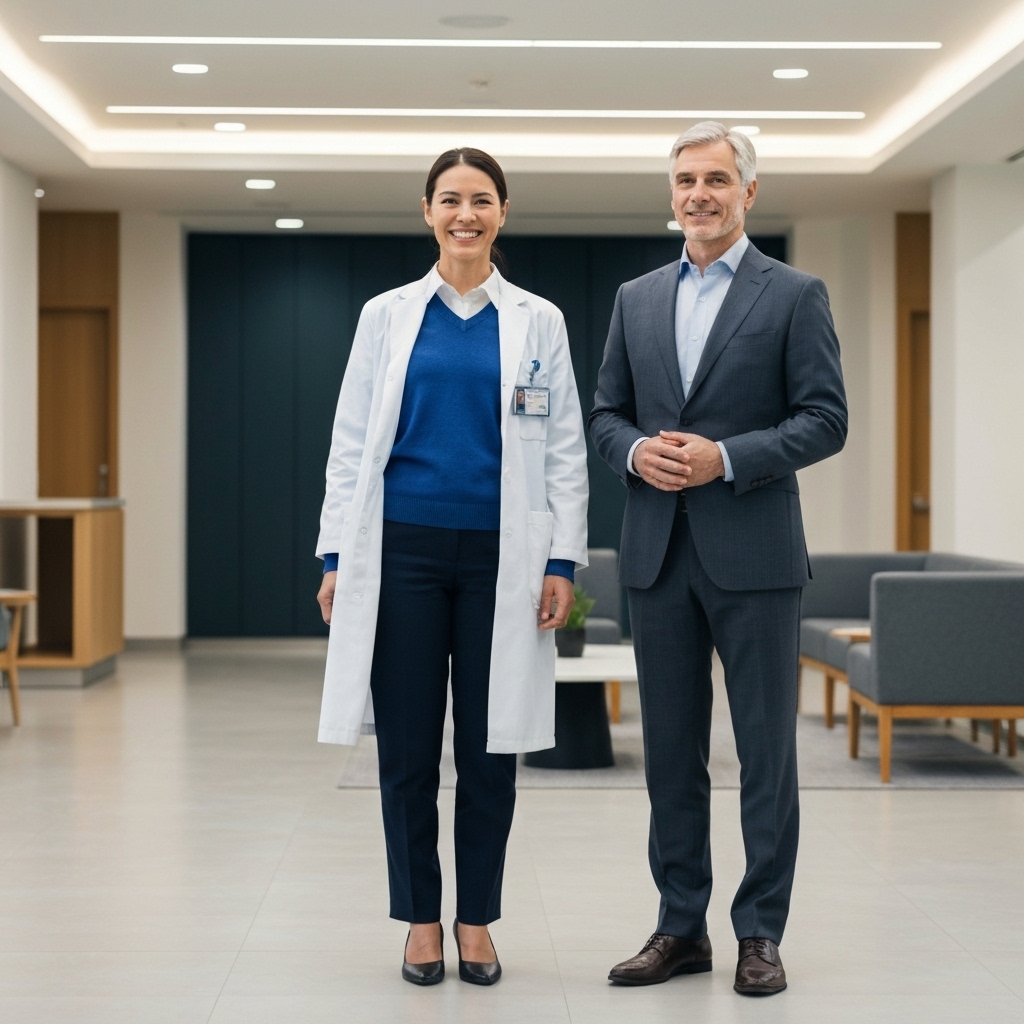 A professional painter analyzing a wall in a modern Swiss apartment, holding color swatches, realistic style, warm lighting