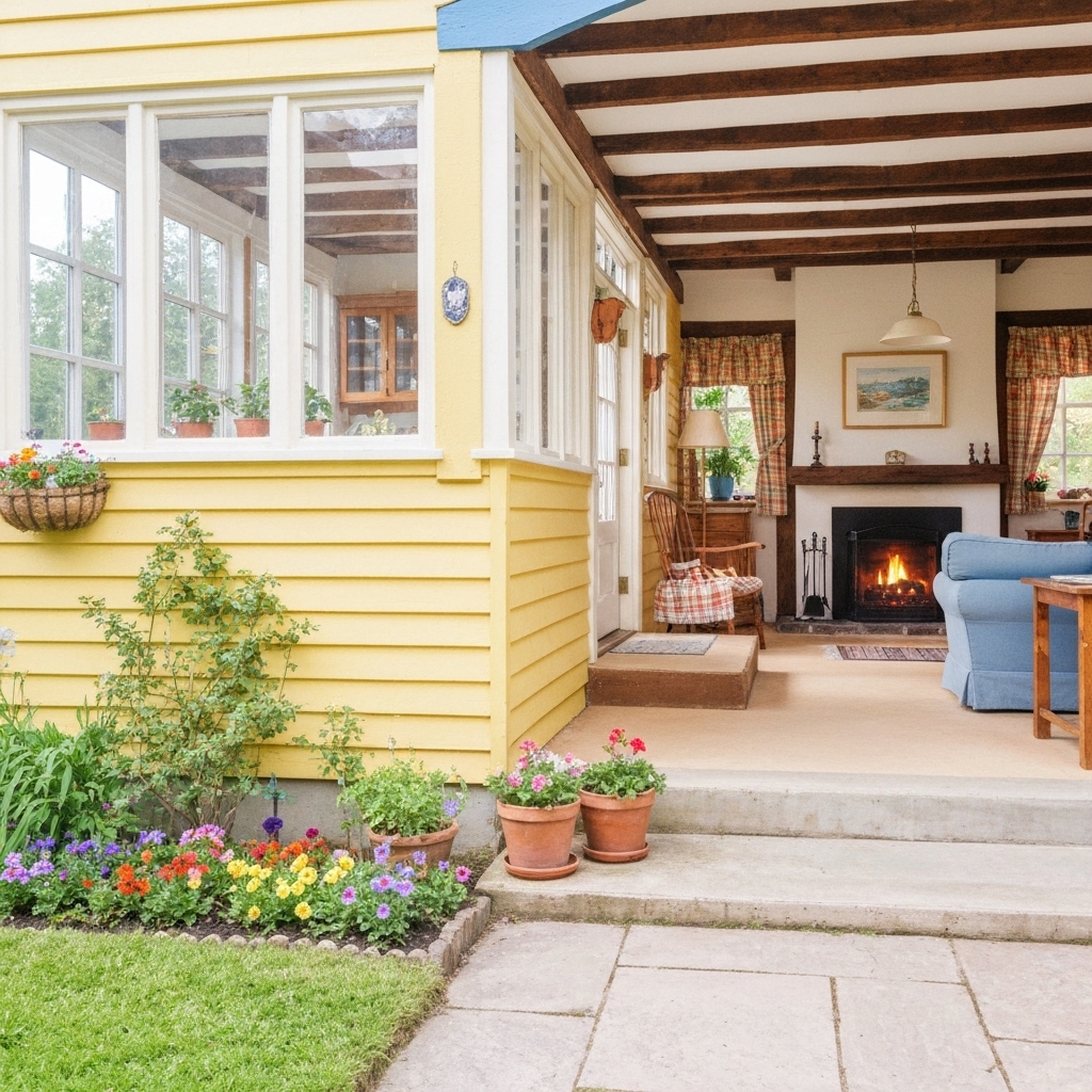 Atmosphère chaleureuse et éclairage tamisé à l'intérieur d'un pub style biker avec décoration bois et néons, des clients discutent au bar