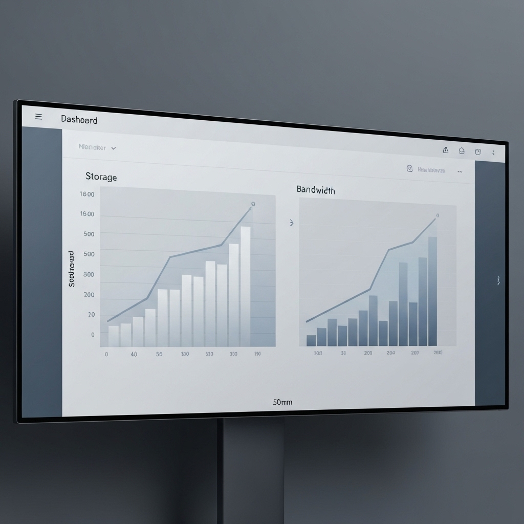 Comparison chart showing storage and bandwidth limits of free vs paid plans
