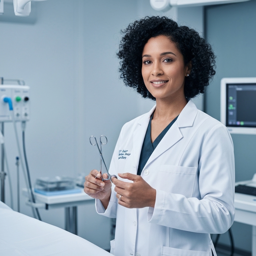 Professional photographer inspecting lighting equipment in a modern photography studio in Geneva