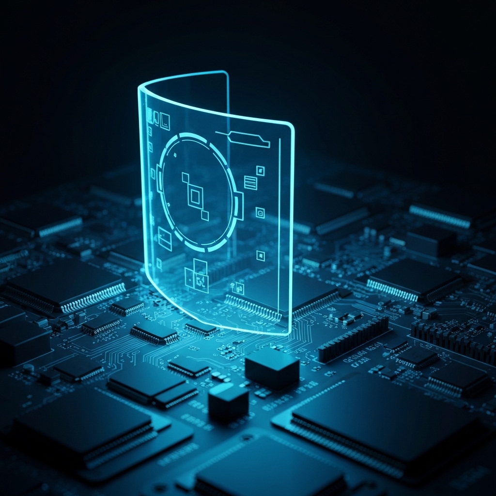 A digital fortress visualization representing cybersecurity, with a shield icon protecting a business website dashboard.