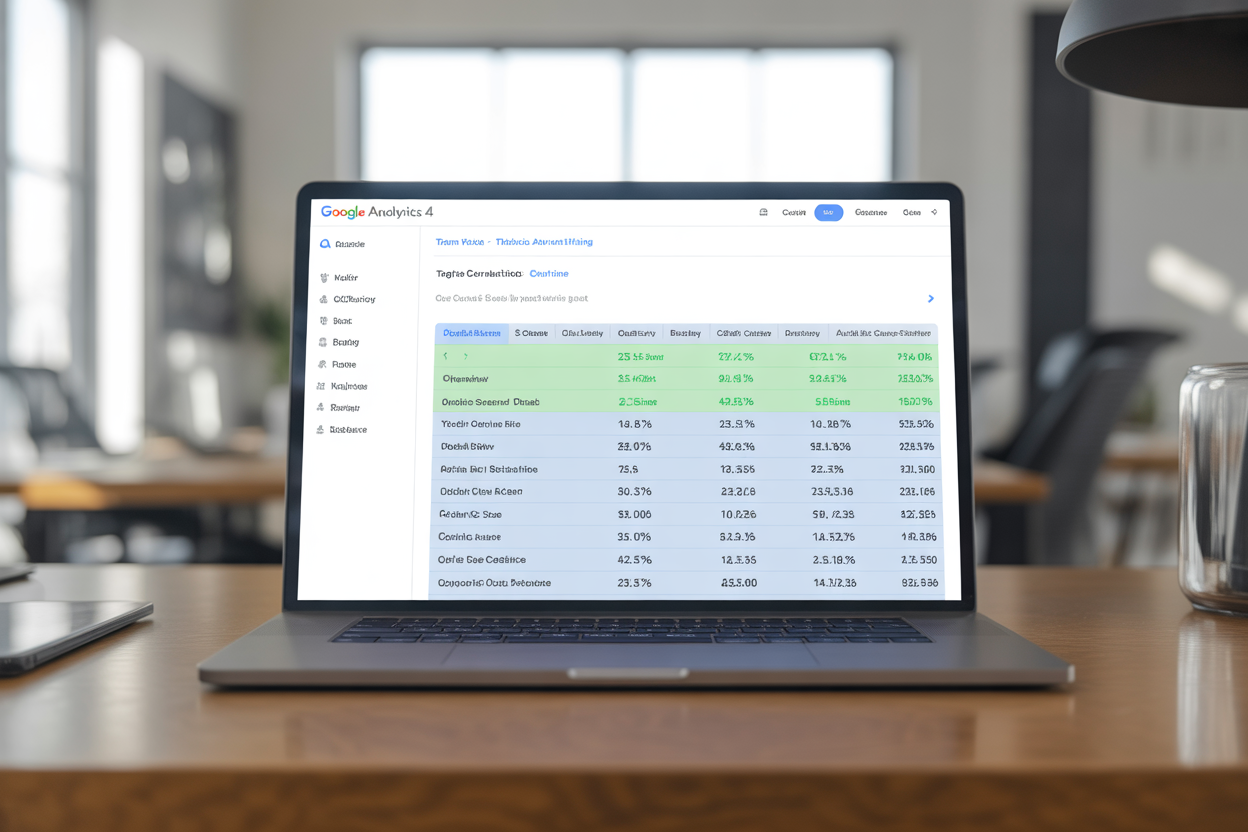 A screenshot of the Google Analytics 4 traffic acquisition report, with the 'Organic Search' channel highlighted to show its performance.