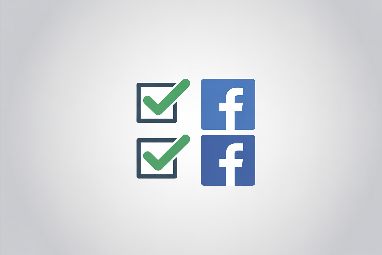 A visual checklist graphic showing 'Published Facebook Page' with a checkmark and 'Admin Access to Page' with a checkmark.
