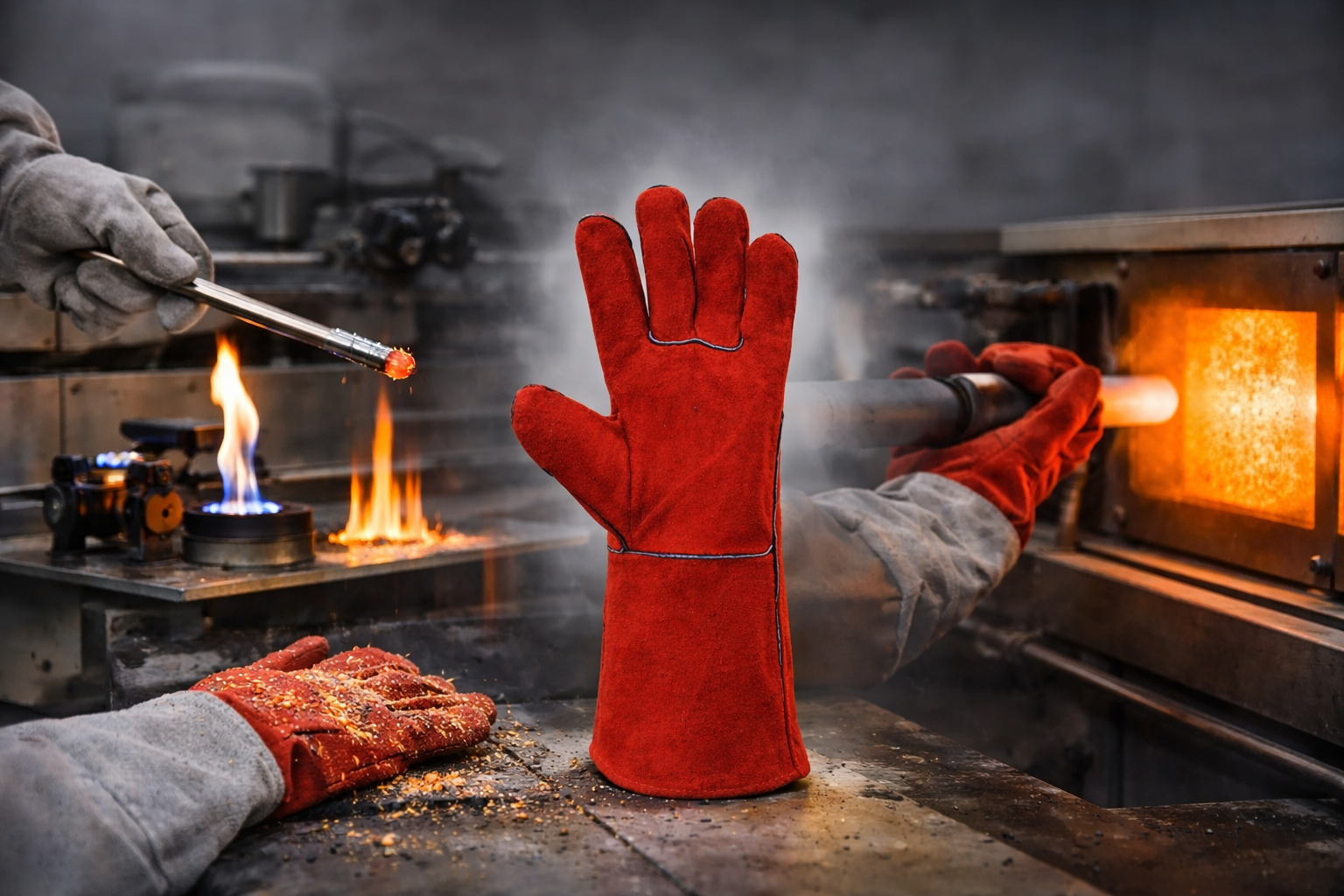 gant soudeur rouge Portwest résistant à la chaleur 