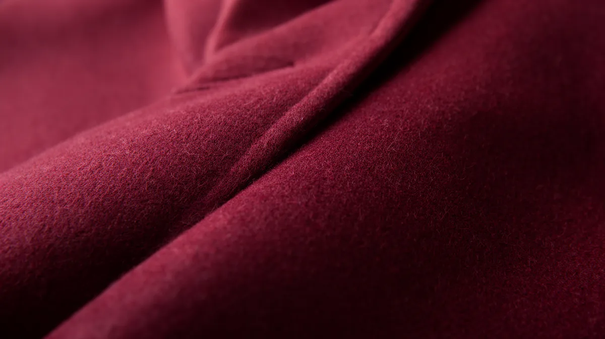 Texture de tissu velours rouge profond et soyeux.