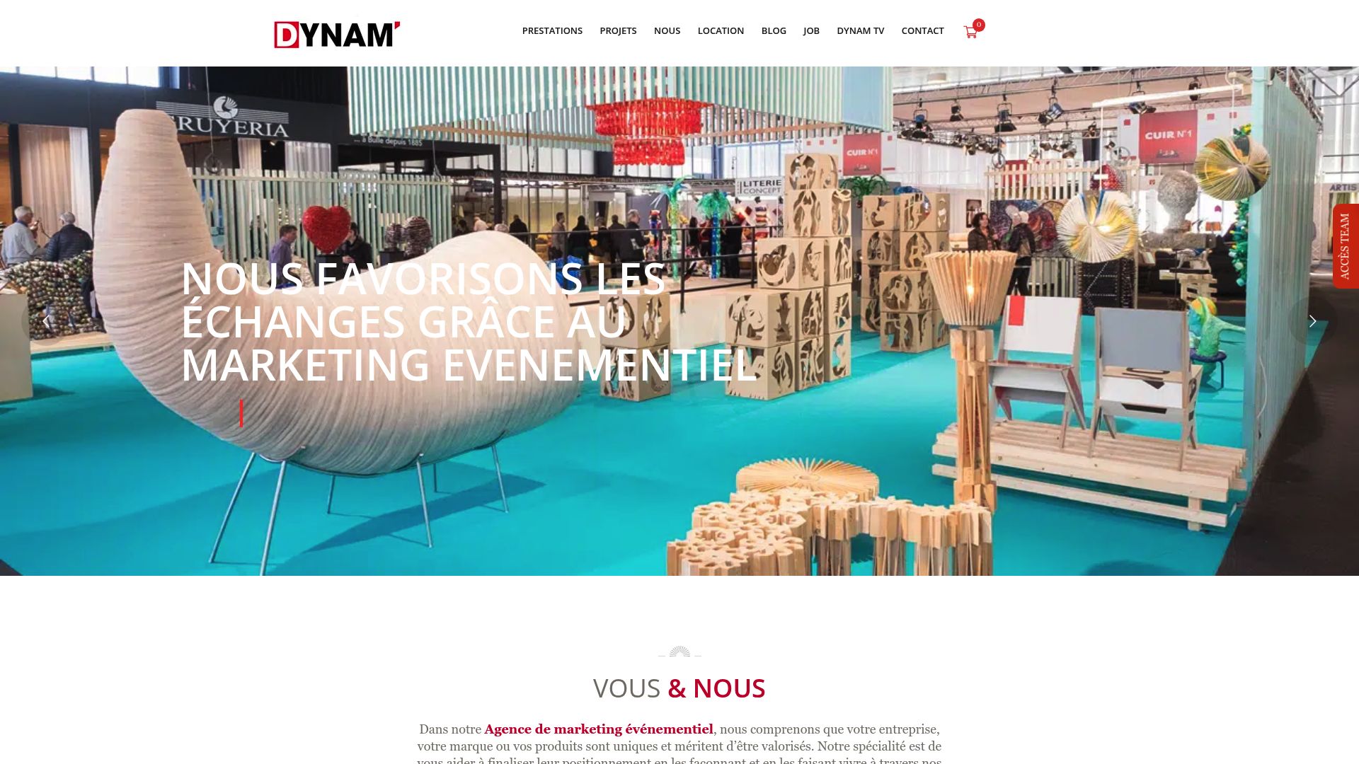 Screenshot of www.dynam.ch