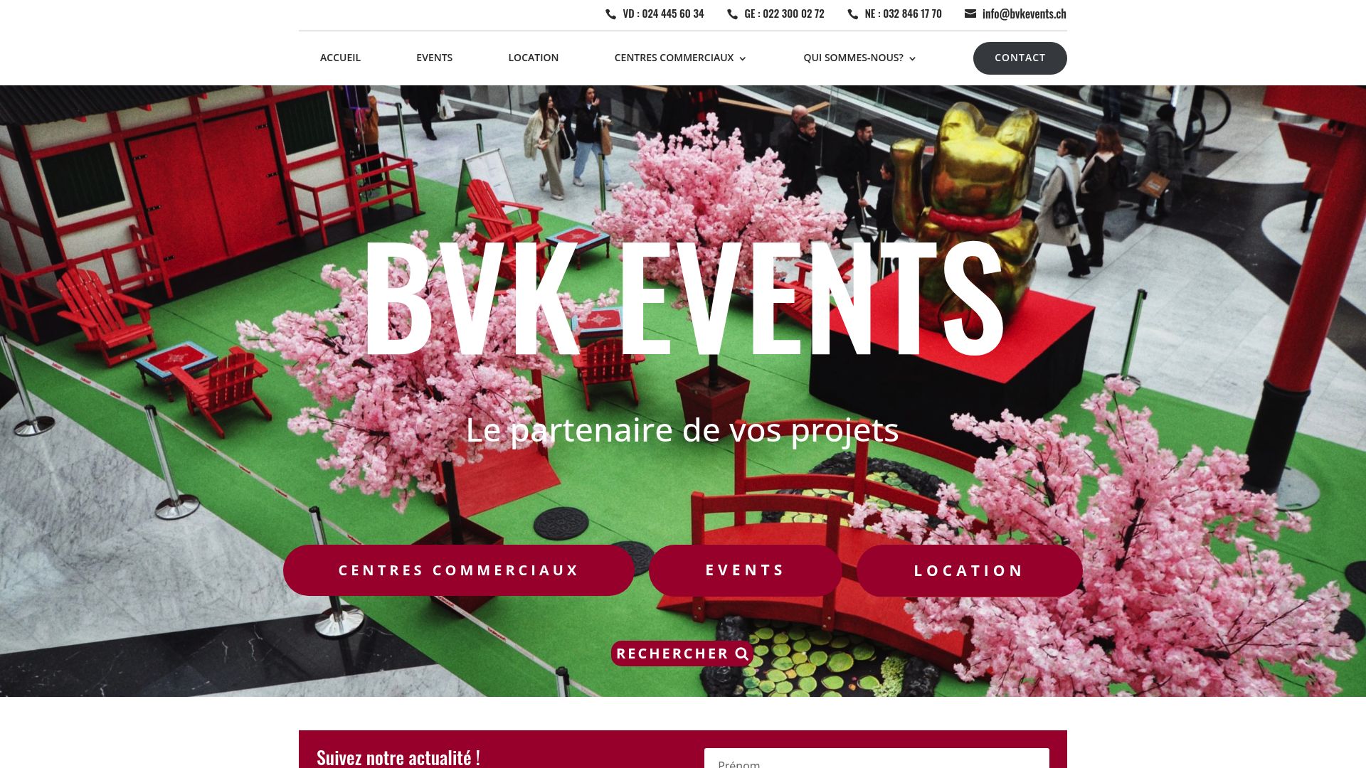 Screenshot of bvkevents.ch