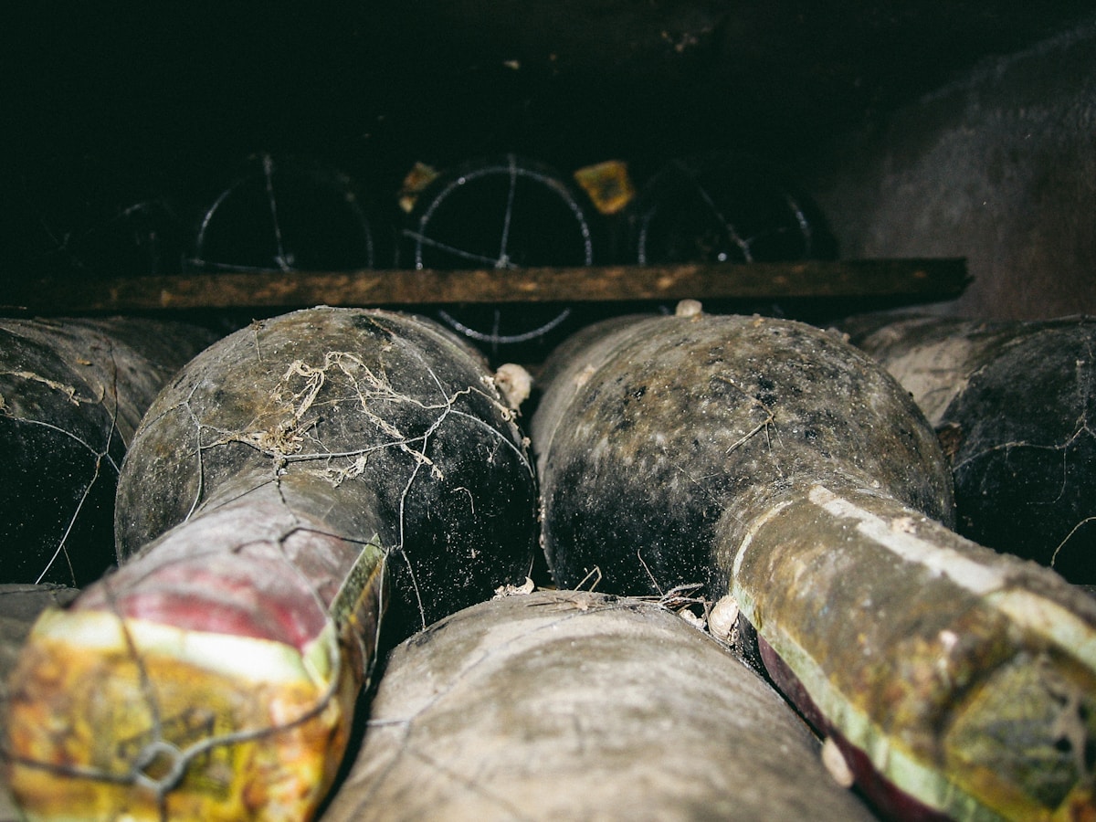 Vieux barils rouillés et endommagés dans un environnement sombre.
